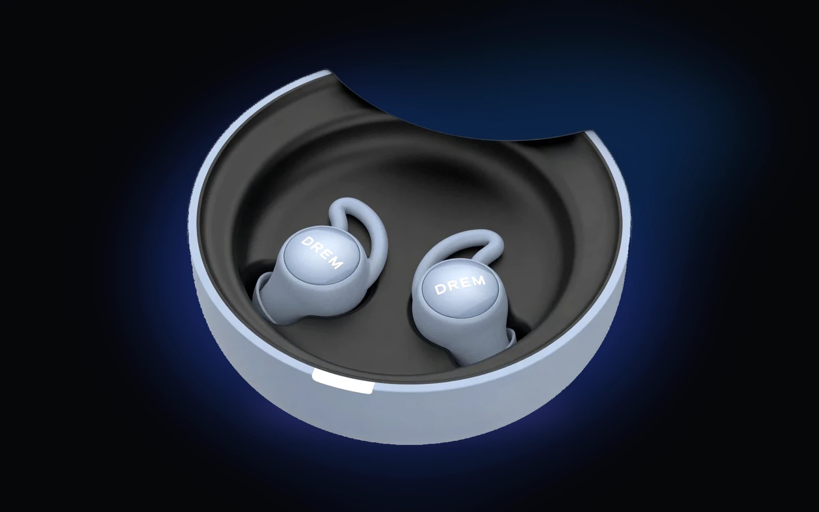 DREM sleep buds in open charging case